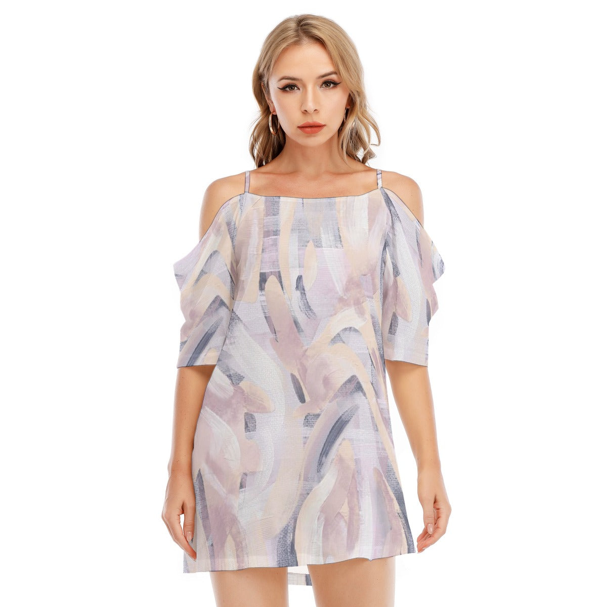 All-Over Print Women's Off-shoulder Cami Dress