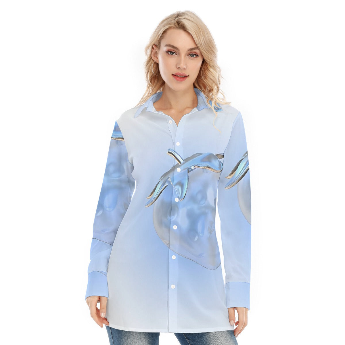 All-Over Print Women's Long Shirt