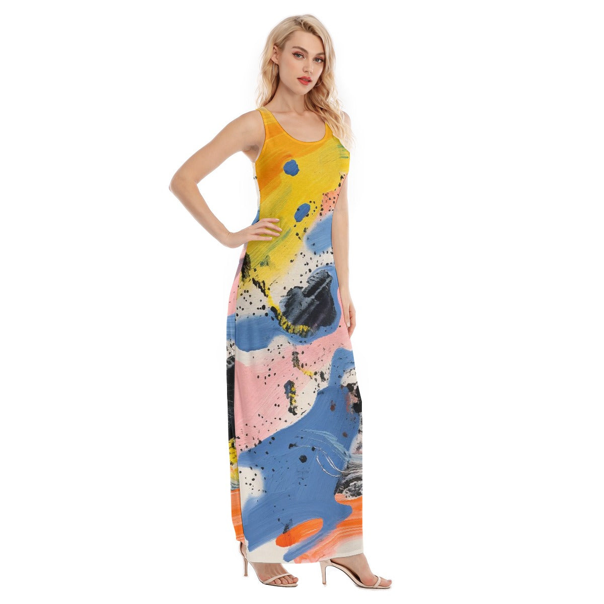 All-Over Print Women's Vest Dress | Length To Ankle