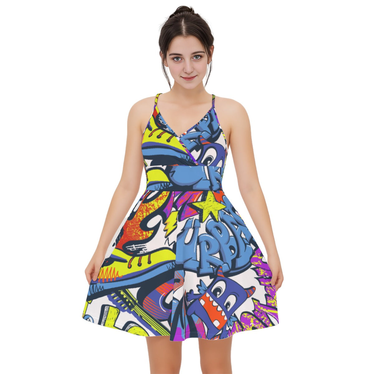 All-Over Print Women‘s Cross Cami Dress