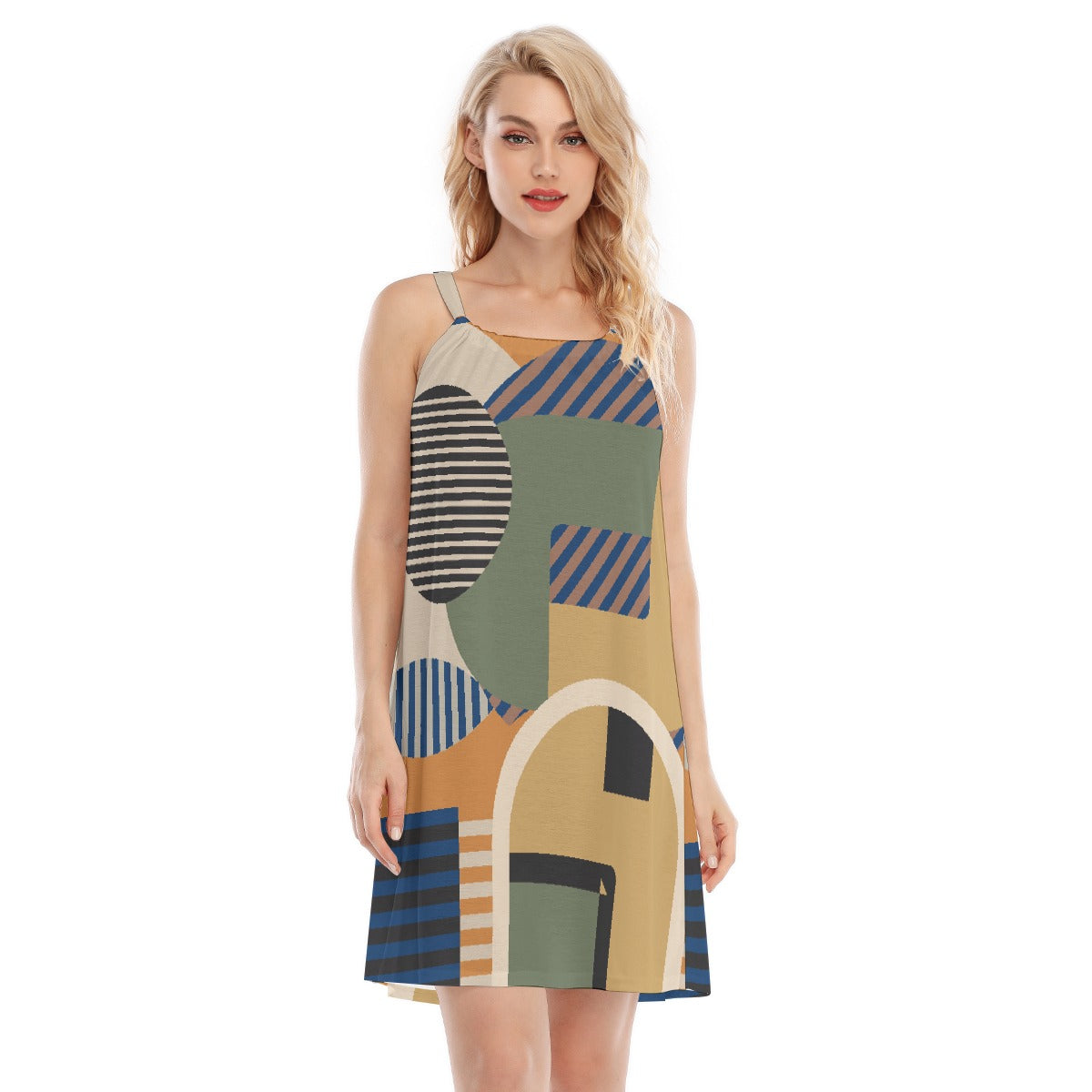 All-Over Print Women's O-neck Cami Dress