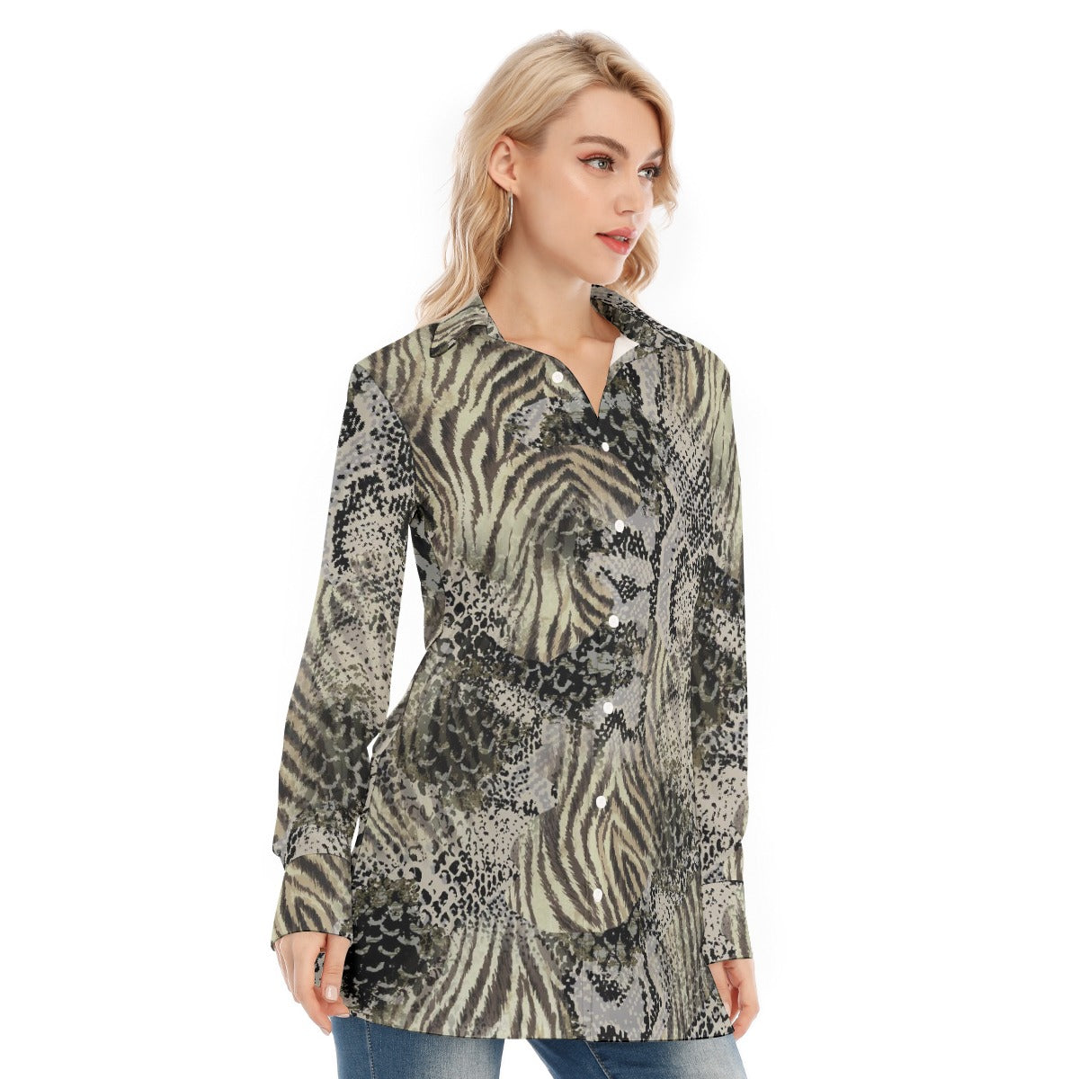 All-Over Print Women's Long Shirt