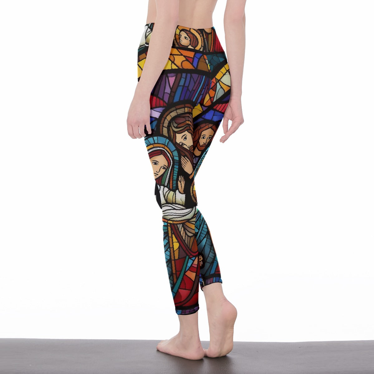 All-Over Print Women's High Waist Leggings | Side Stitch Closure