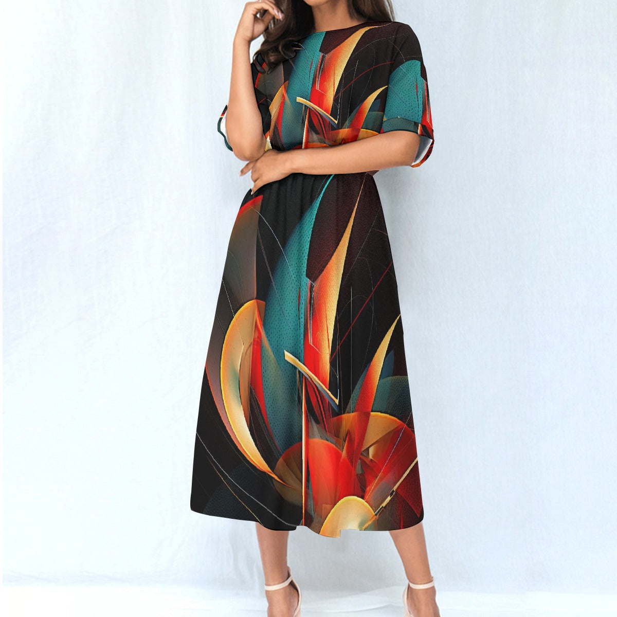 All-Over Print Women's Elastic Waist Dress