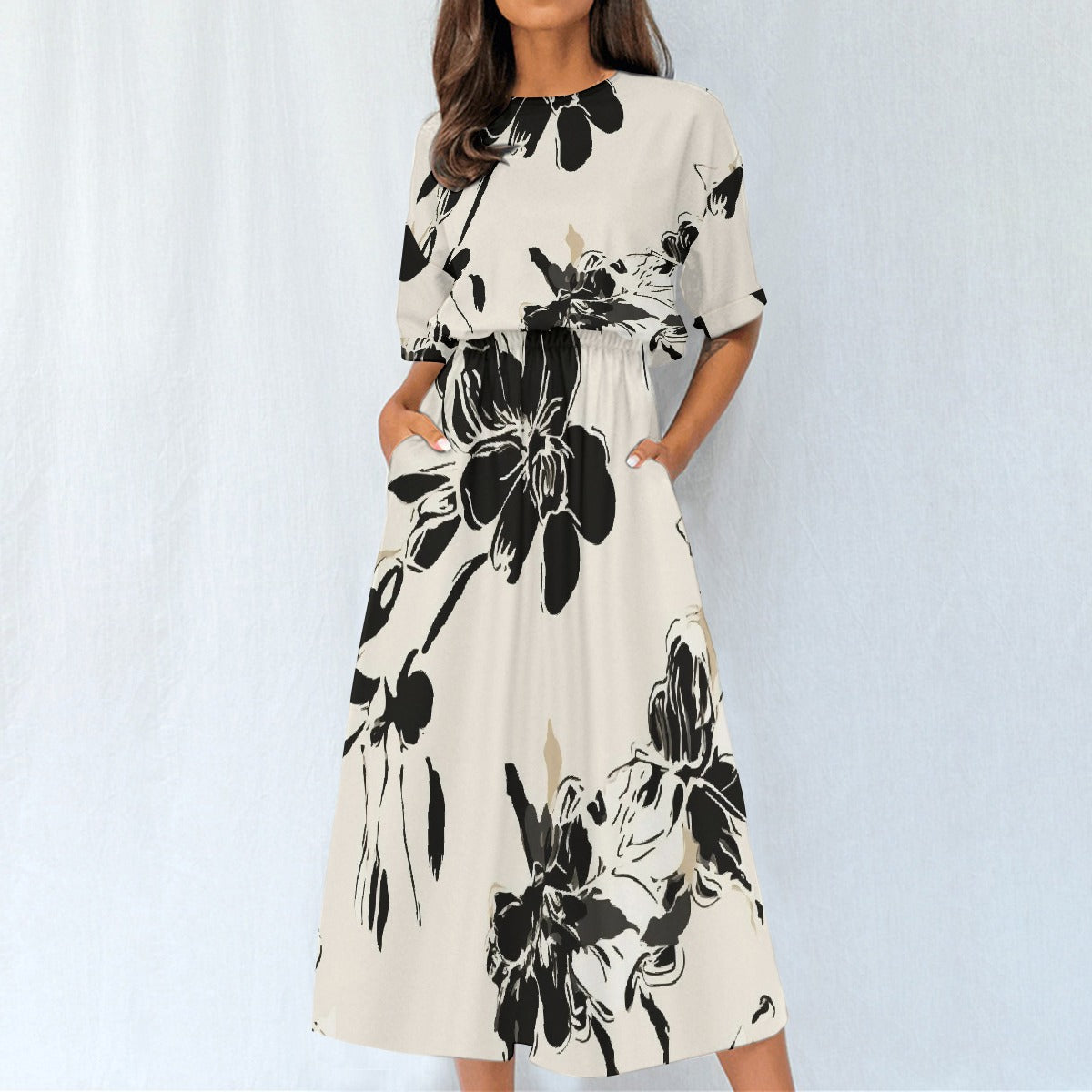 All-Over Print Women's Elastic Waist Dress