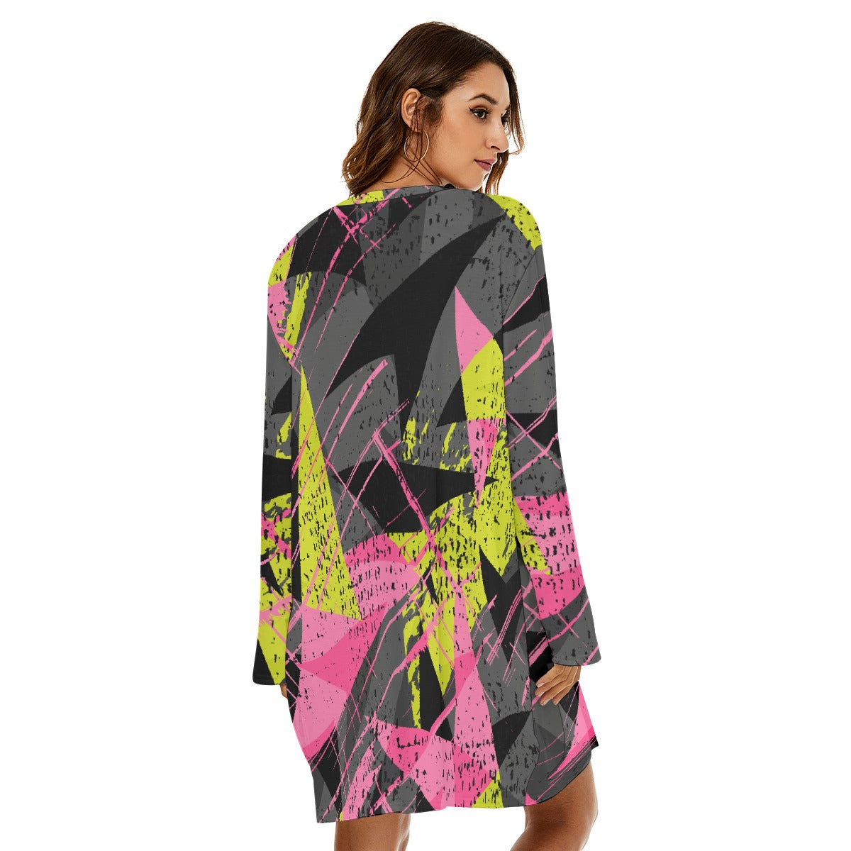 All-Over Print  Women's Loose Crew Neck Dress