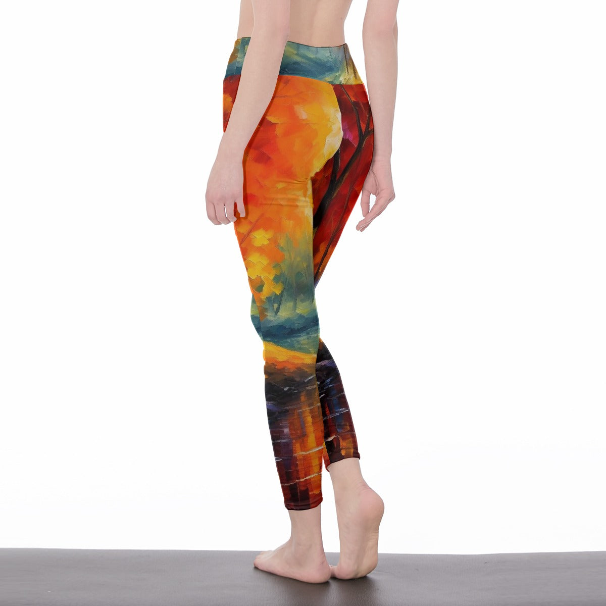 All-Over Print Women's High Waist Leggings | Side Stitch Closure