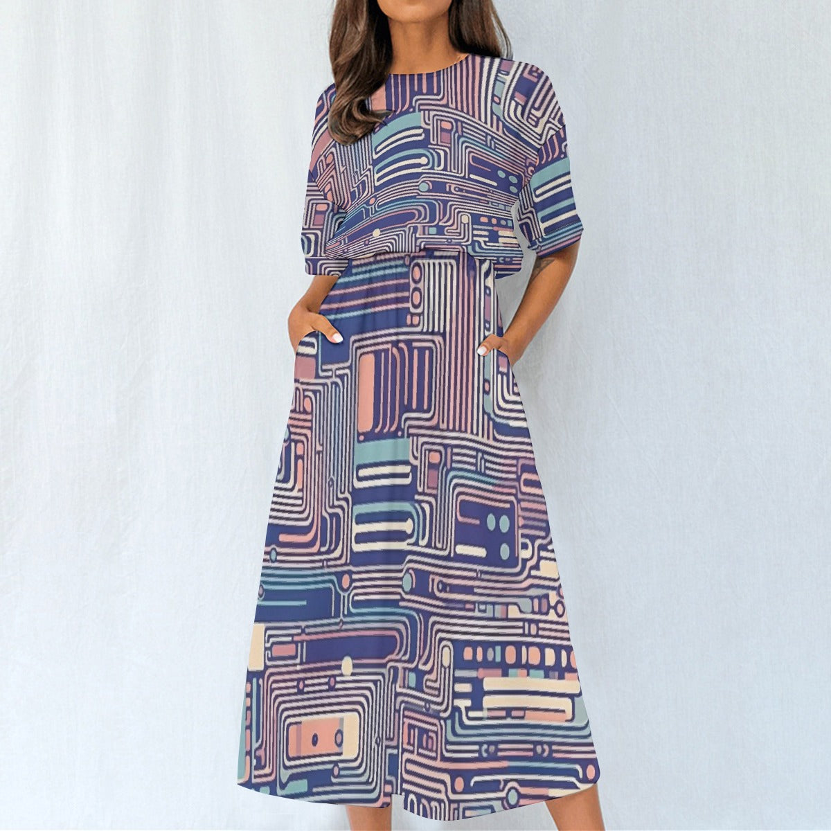 All-Over Print Women's Elastic Waist Dress