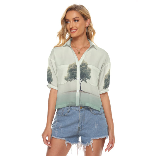 All-Over Print Women's V-neck Shirts