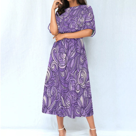 All-Over Print Women's Elastic Waist Dress