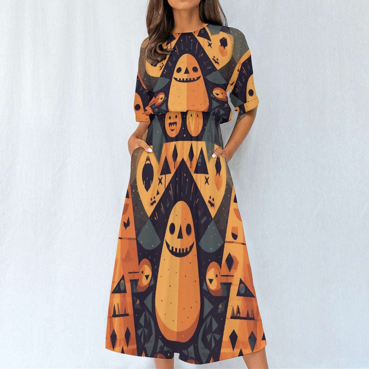 All-Over Print Women's Elastic Waist Dress