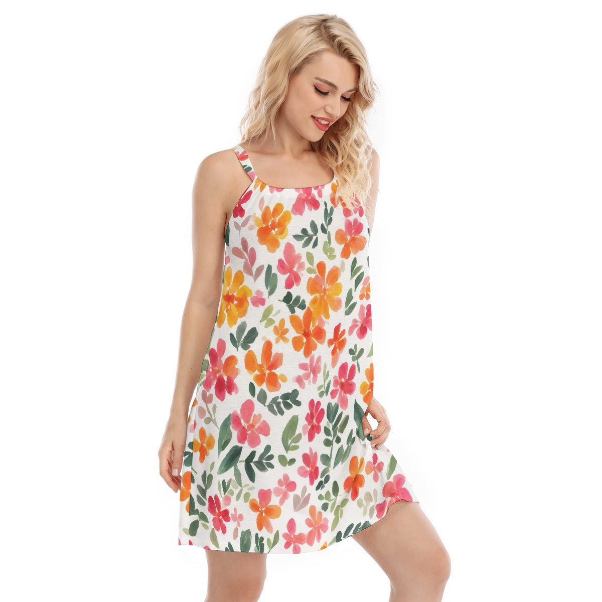 All-Over Print Women's O-neck Cami Dress