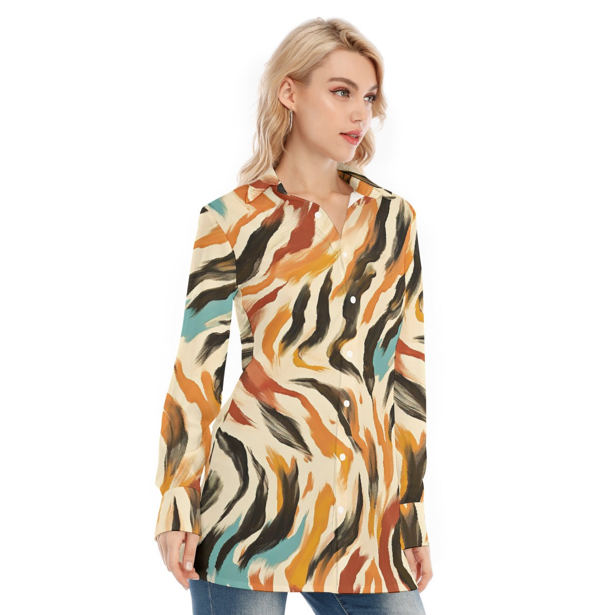 All-Over Print Women's Long Shirt