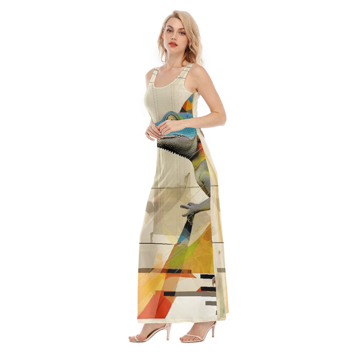 All-Over Print Women's Vest Dress | Length To Ankle