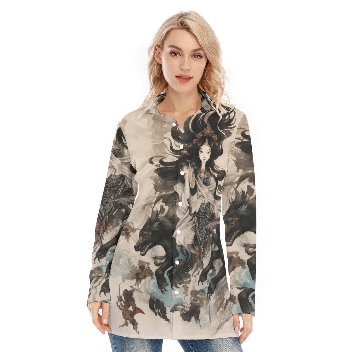 All-Over Print Women's Long Shirt