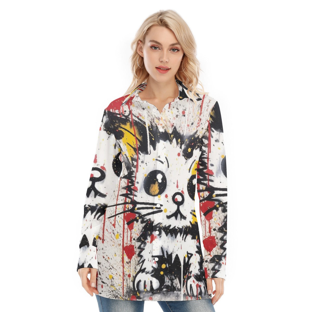 All-Over Print Women's Long Shirt