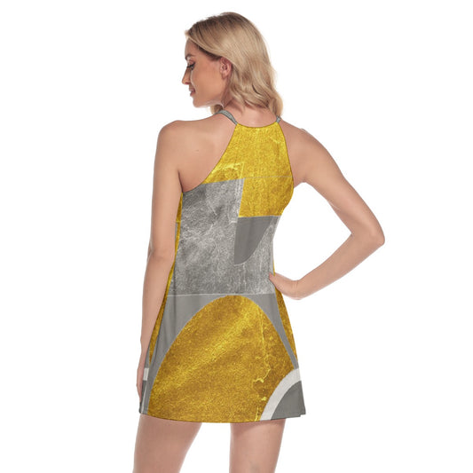 All-Over Print Women's Round Neck Above Knee Dress