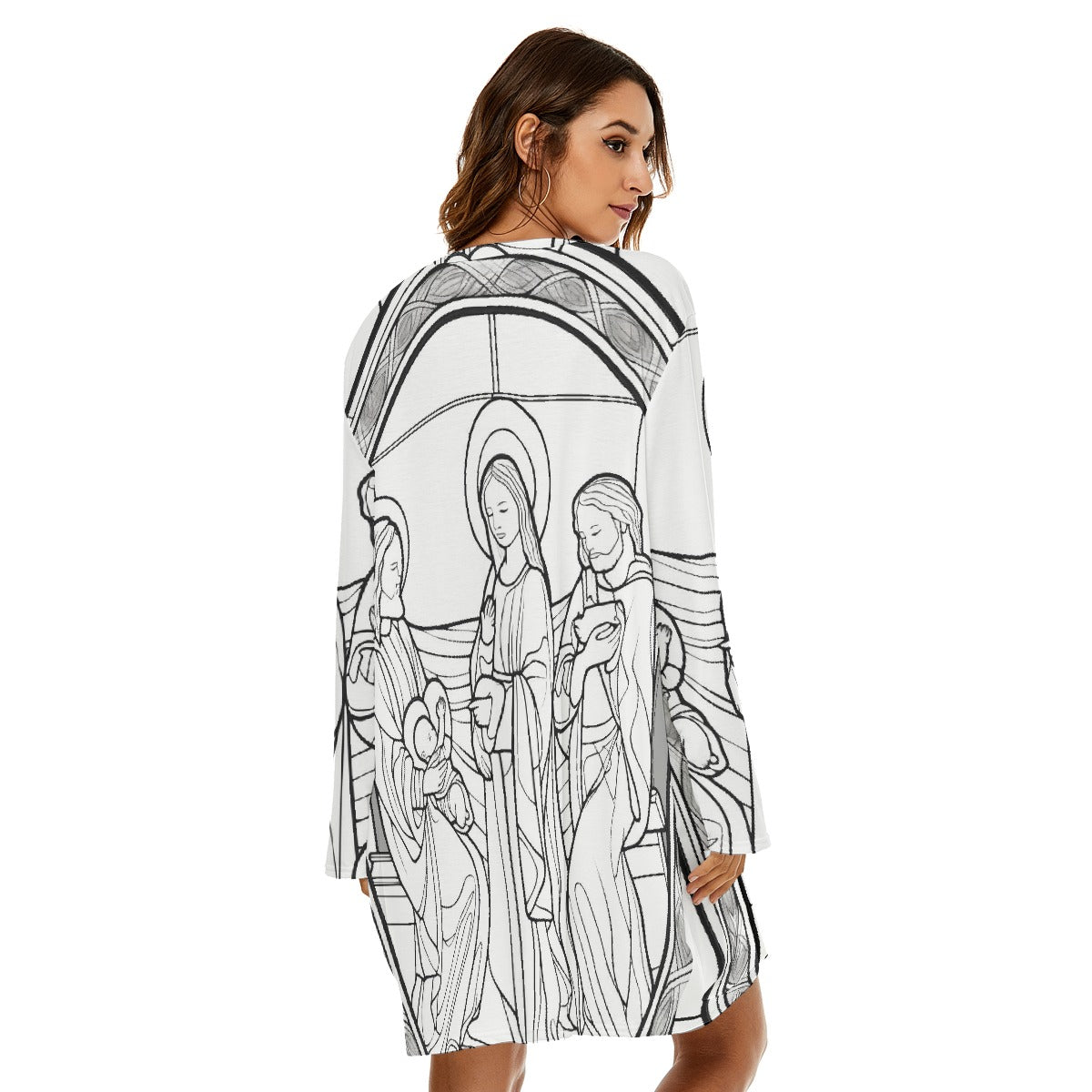 All-Over Print  Women's Loose Crew Neck Dress