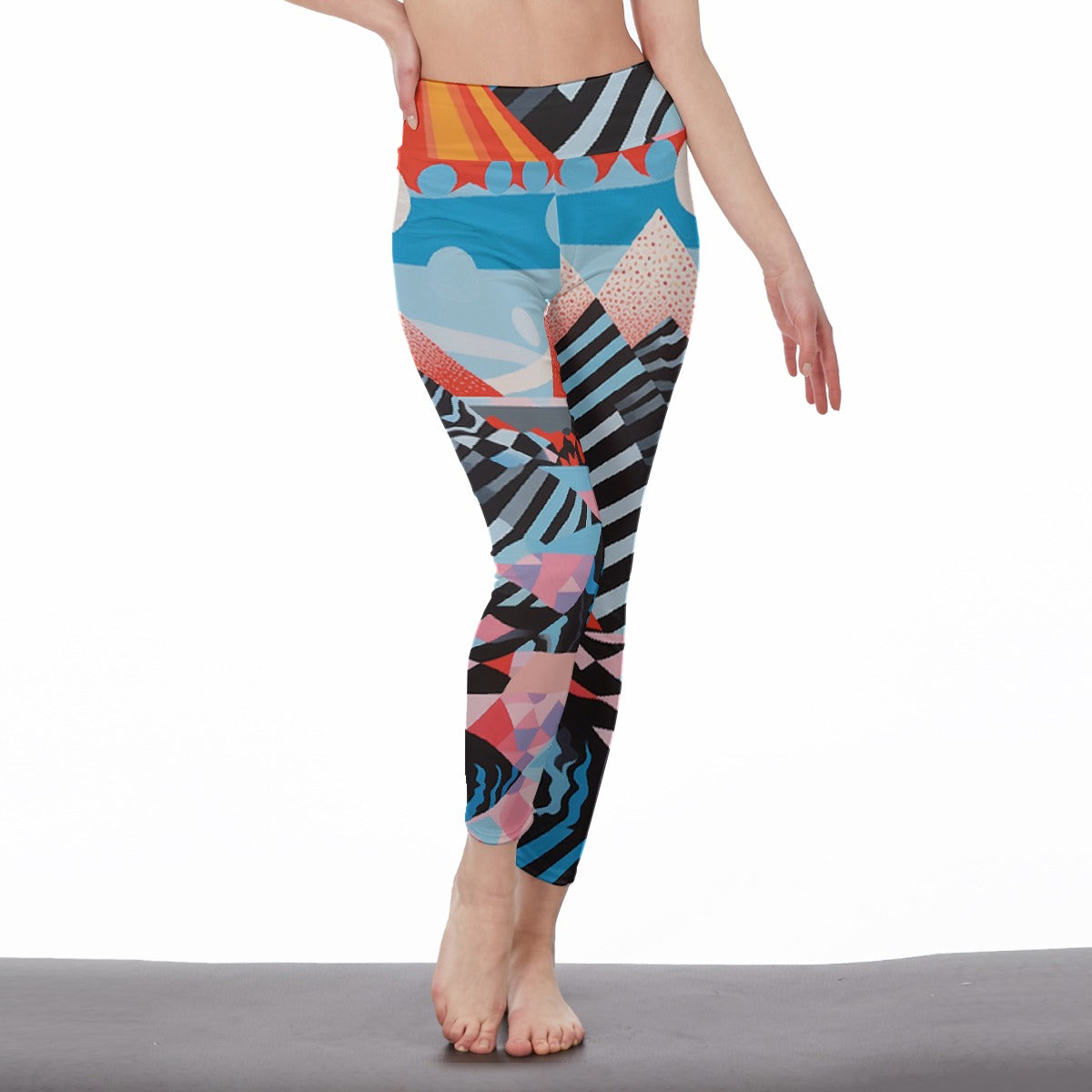 All-Over Print Women's High Waist Leggings | Side Stitch Closure