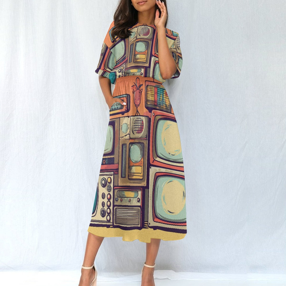 All-Over Print Women's Elastic Waist Dress