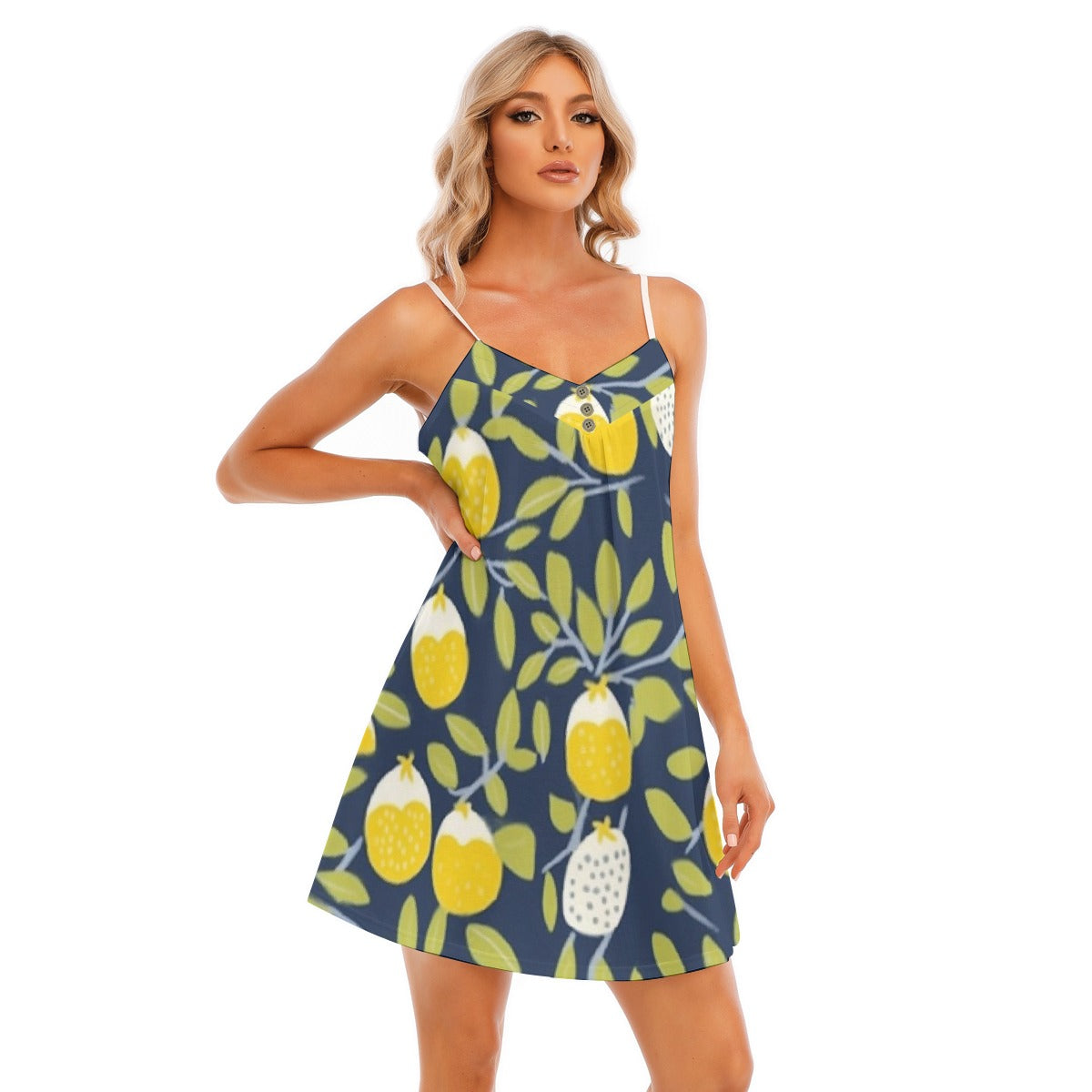 All-Over Print Women's V-neck Cami Dress