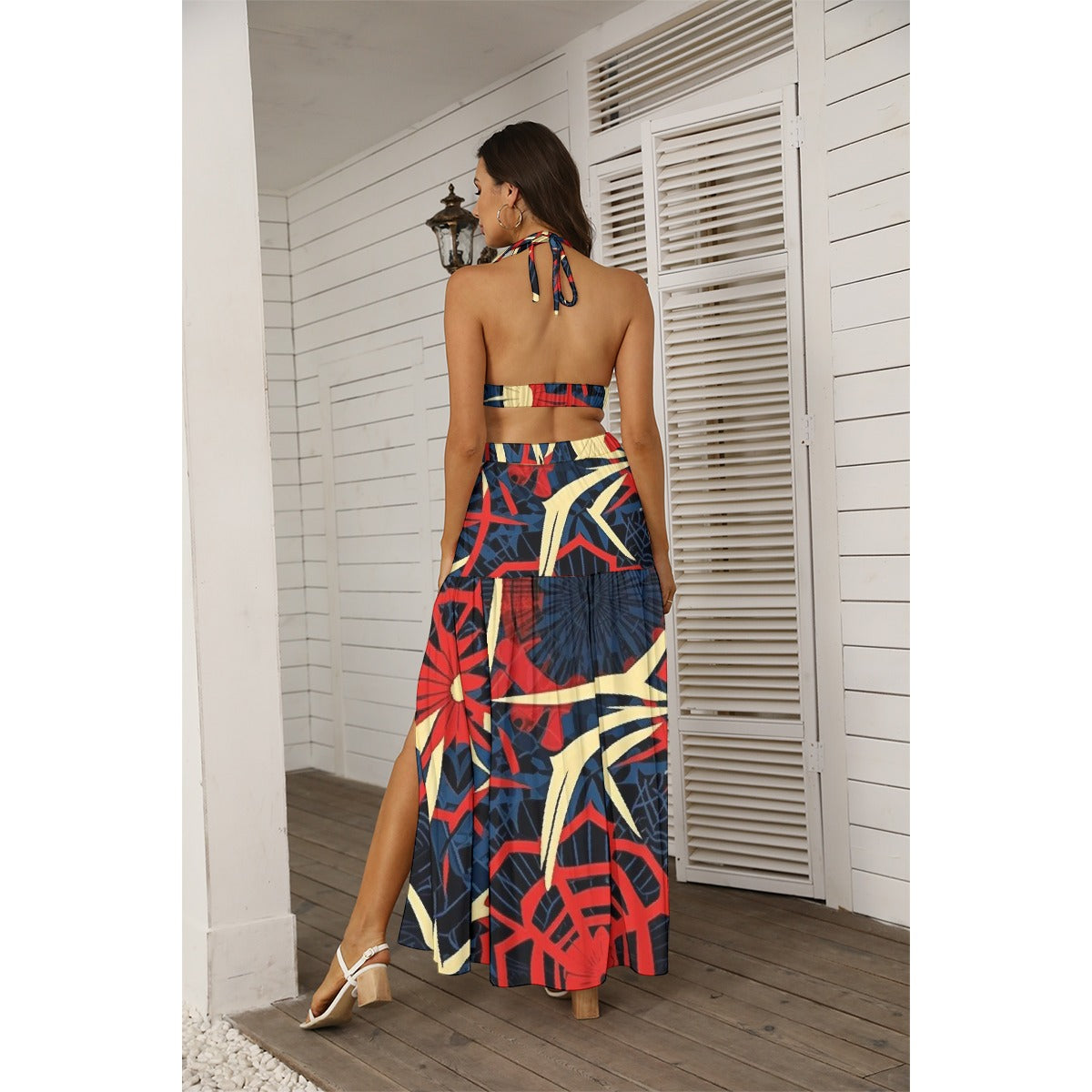 All-Over Print Women's Tie Back Wrap Dress