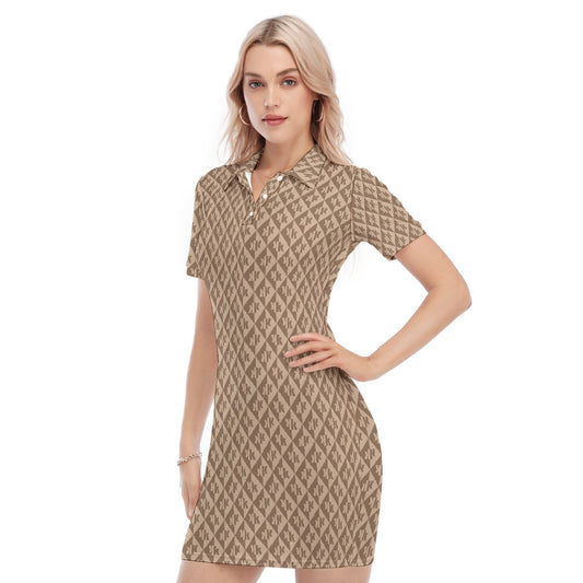 All-Over Print Women's Polo Collar Dress