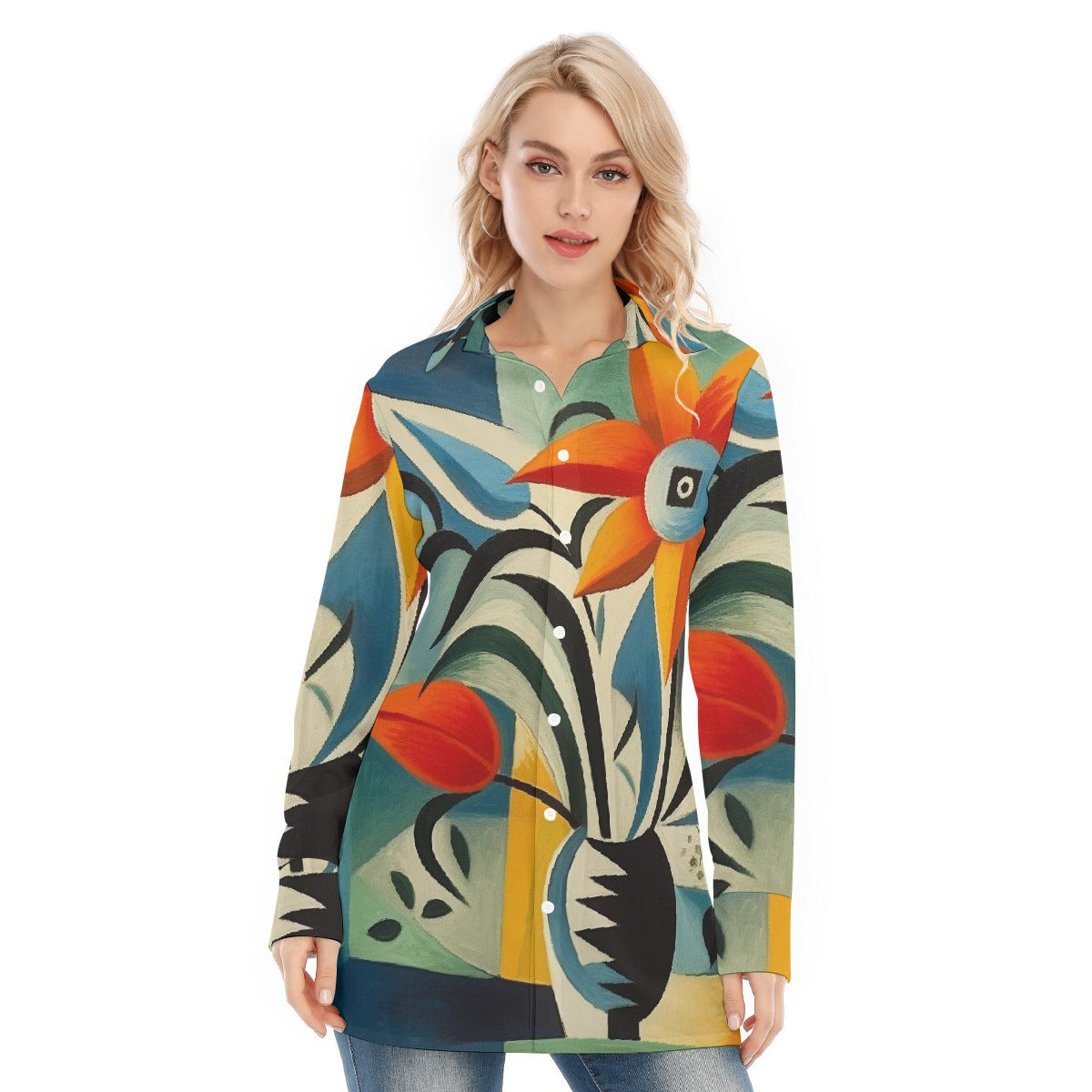 All-Over Print Women's Long Shirt