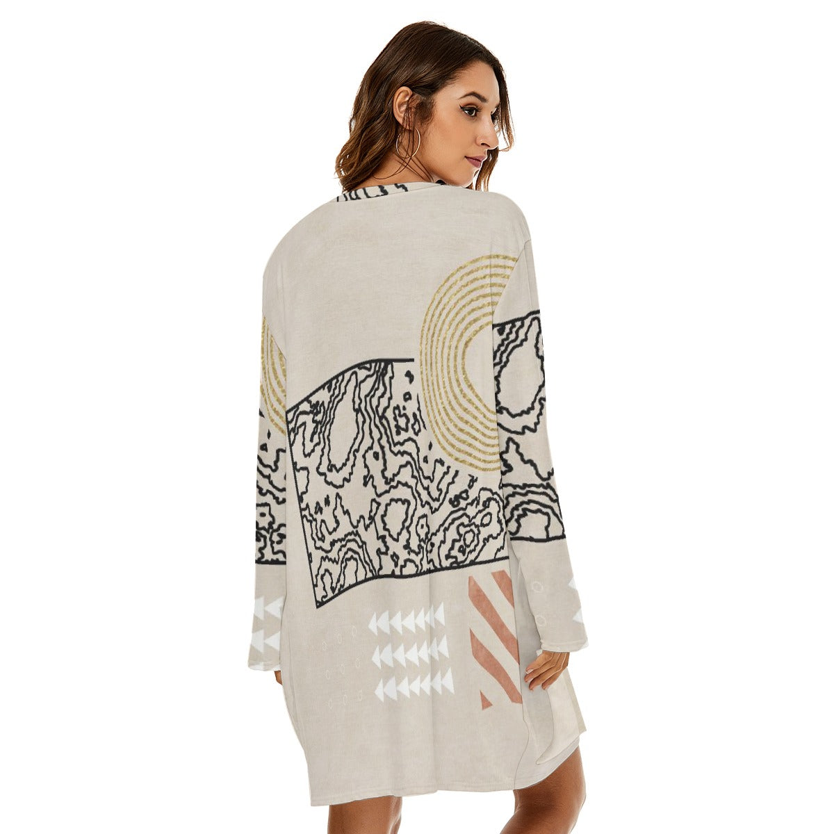 All-Over Print  Women's Loose Crew Neck Dress