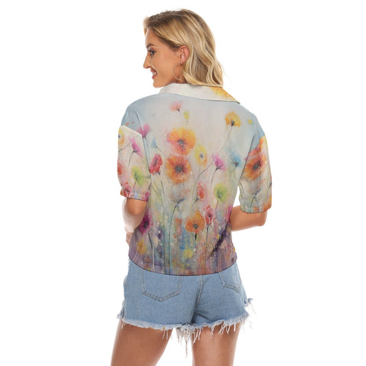 All-Over Print Women's V-neck Shirts