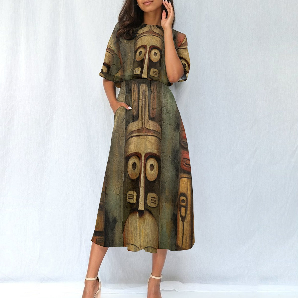 All-Over Print Women's Elastic Waist Dress