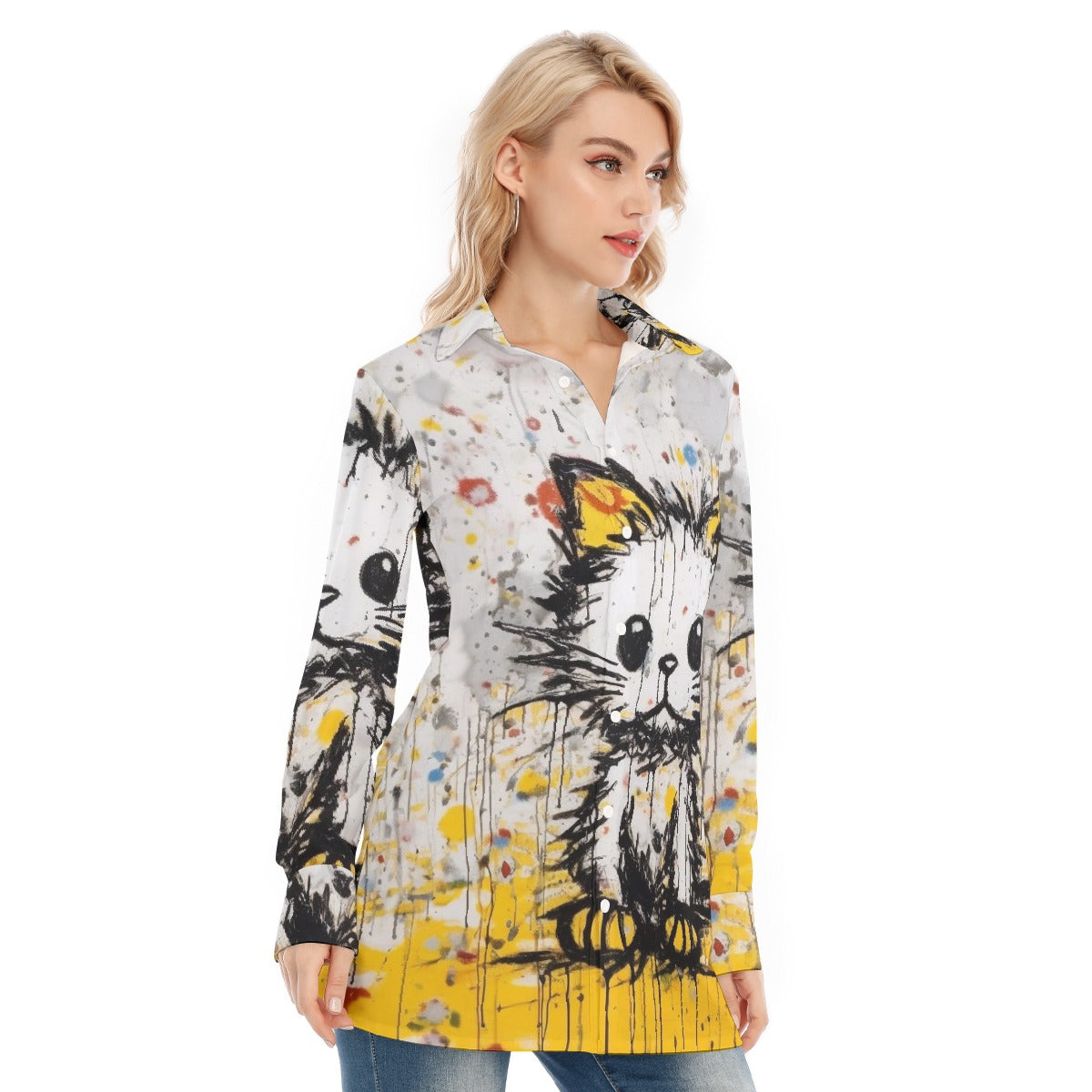 All-Over Print Women's Long Shirt