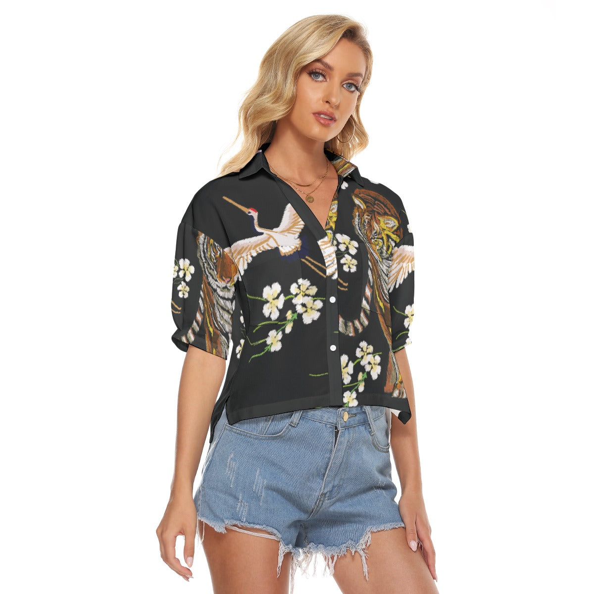 All-Over Print Women's V-neck Shirts