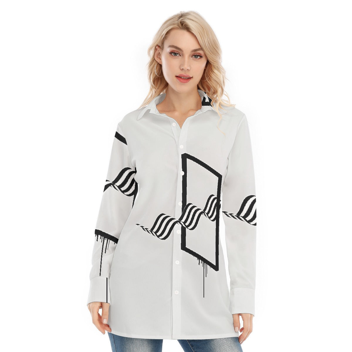 All-Over Print Women's Long Shirt