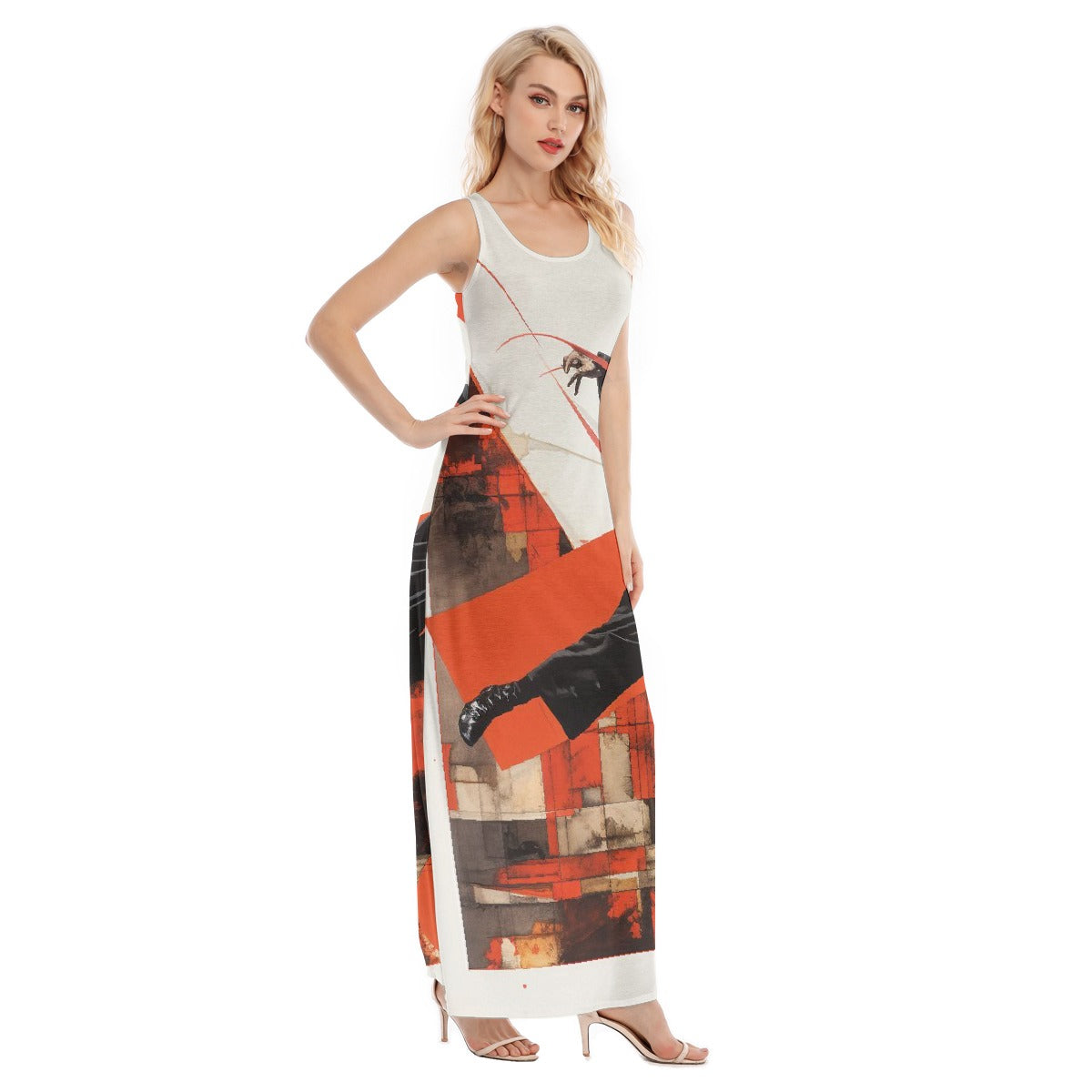 All-Over Print Women's Vest Dress | Length To Ankle