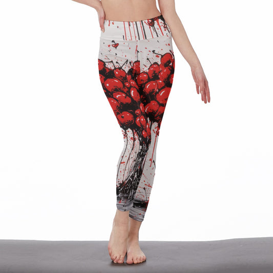 All-Over Print Women's High Waist Leggings | Side Stitch Closure