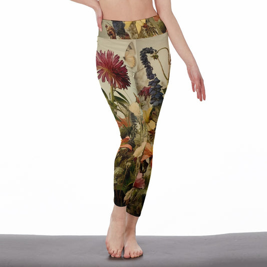 All-Over Print Women's High Waist Leggings | Side Stitch Closure