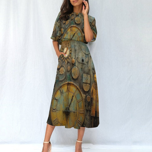 All-Over Print Women's Elastic Waist Dress