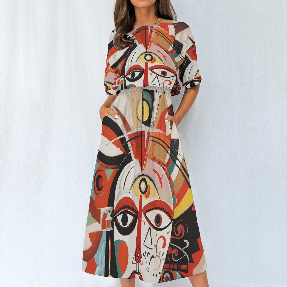 All-Over Print Women's Elastic Waist Dress