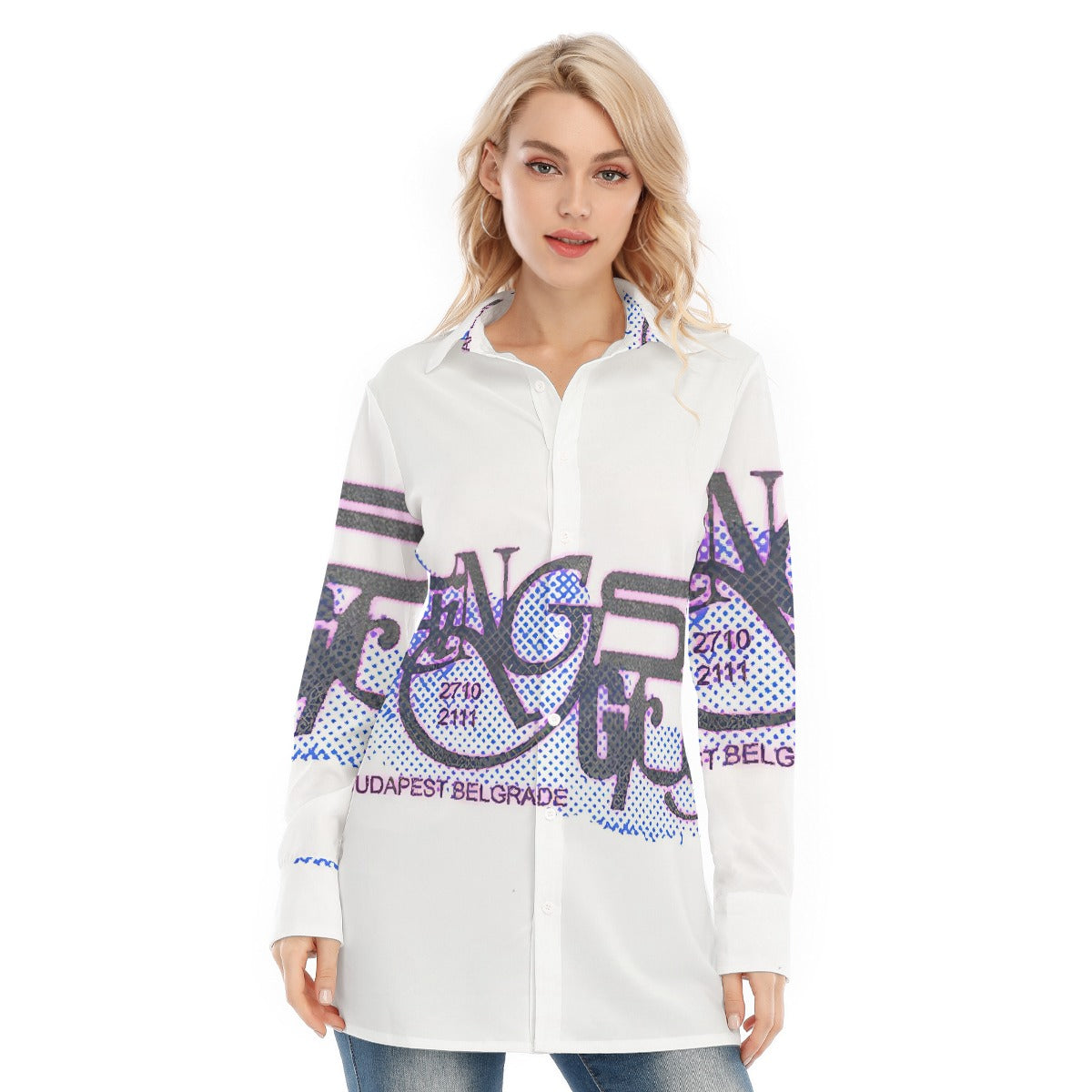 All-Over Print Women's Long Shirt