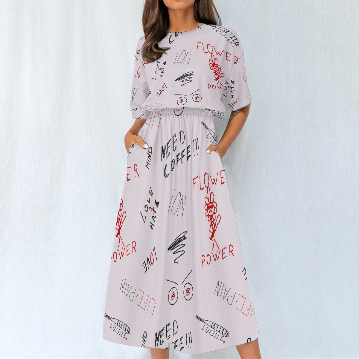 All-Over Print Women's Elastic Waist Dress