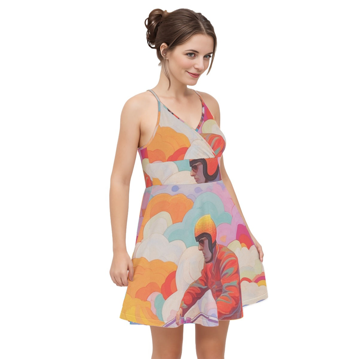 All-Over Print Women‘s Cross Cami Dress