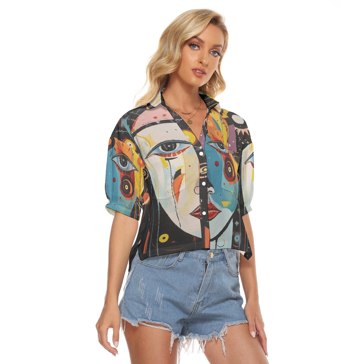 All-Over Print Women's V-neck Shirts