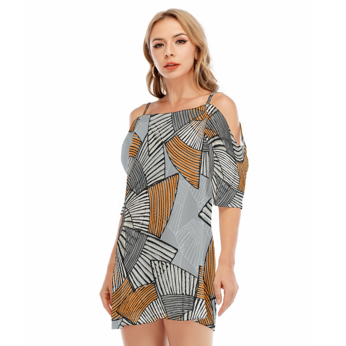 All-Over Print Women's Off-shoulder Cami Dress