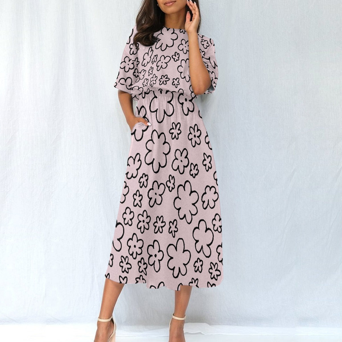 All-Over Print Women's Elastic Waist Dress