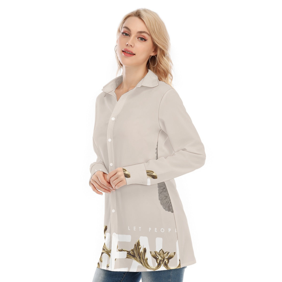 All-Over Print Women's Long Shirt