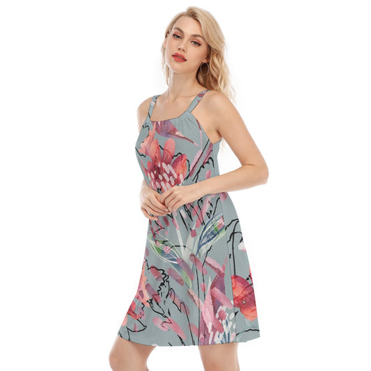 All-Over Print Women's O-neck Cami Dress