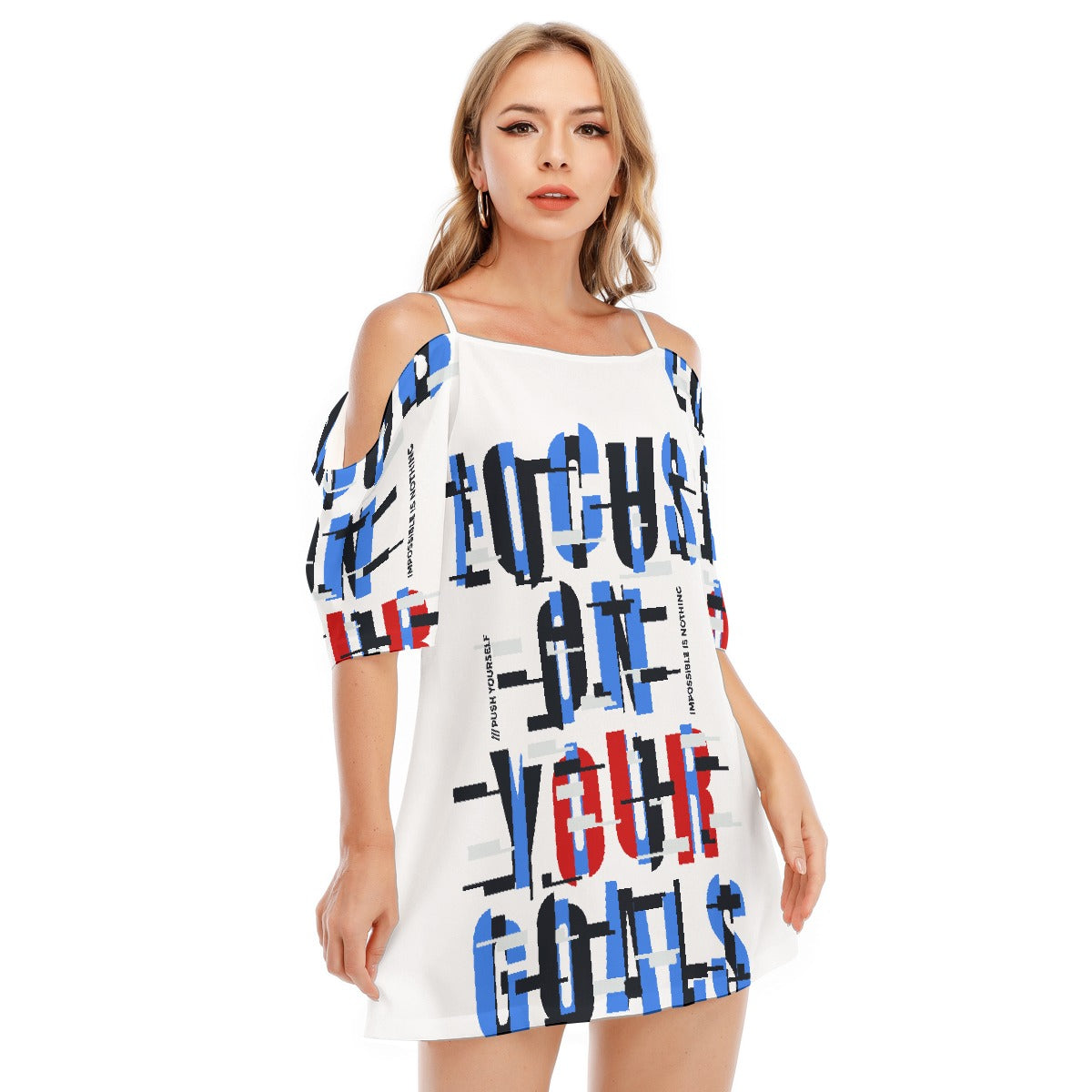 All-Over Print Women's Off-shoulder Cami Dress