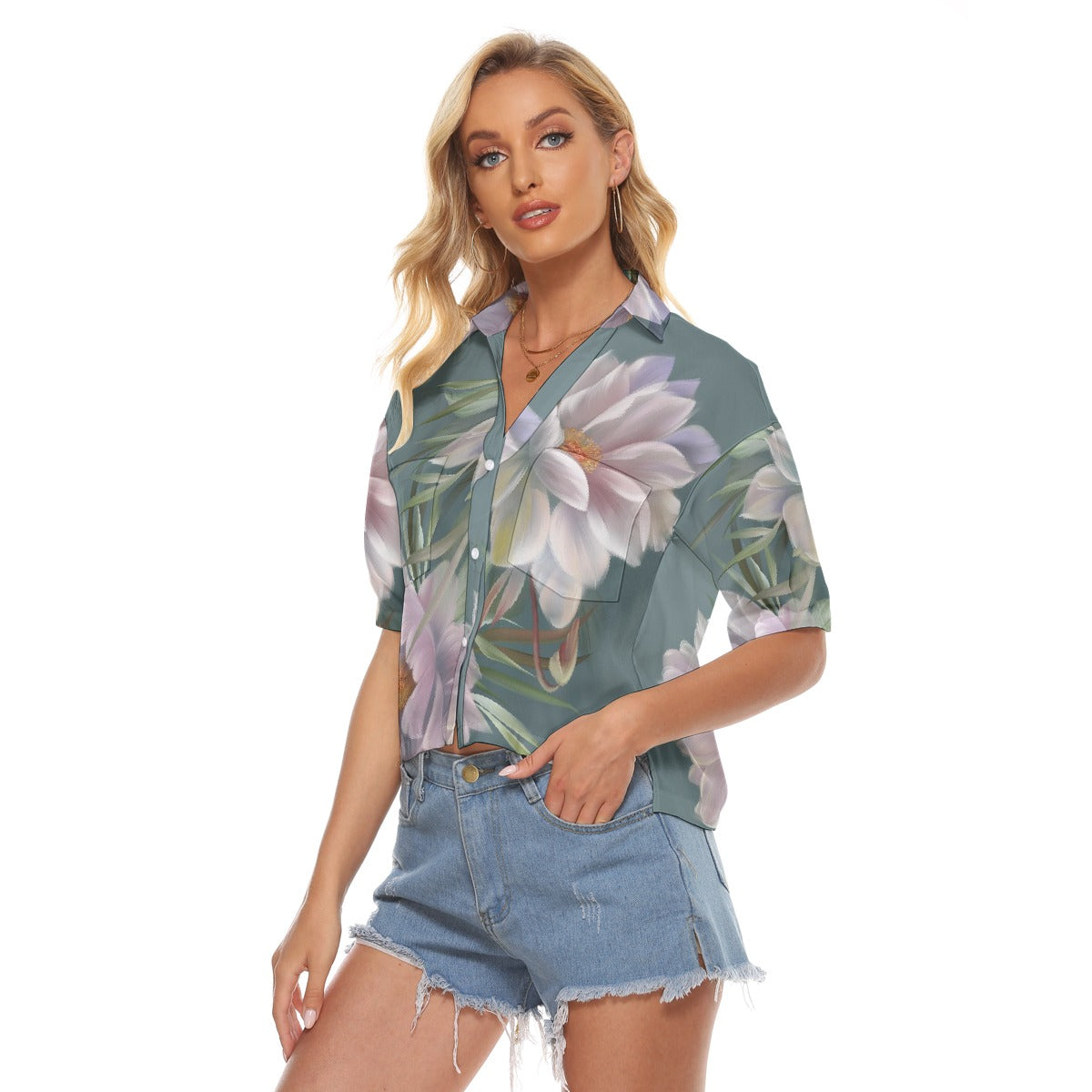 All-Over Print Women's V-neck Shirts