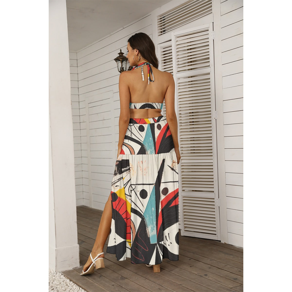 All-Over Print Women's Tie Back Wrap Dress